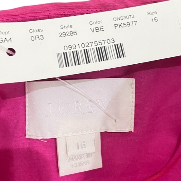 NWT J Crew hot fuchsia pink 100% silk lined strapless mini dress full skirt 16 - Picture 9 of 12